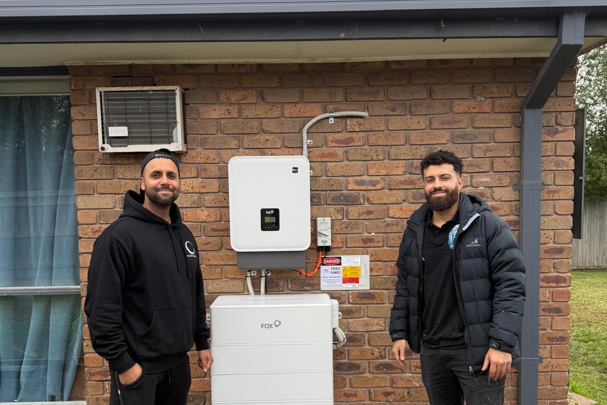 The Lion Heart Electrical team on site at a Melbourne home battery installation