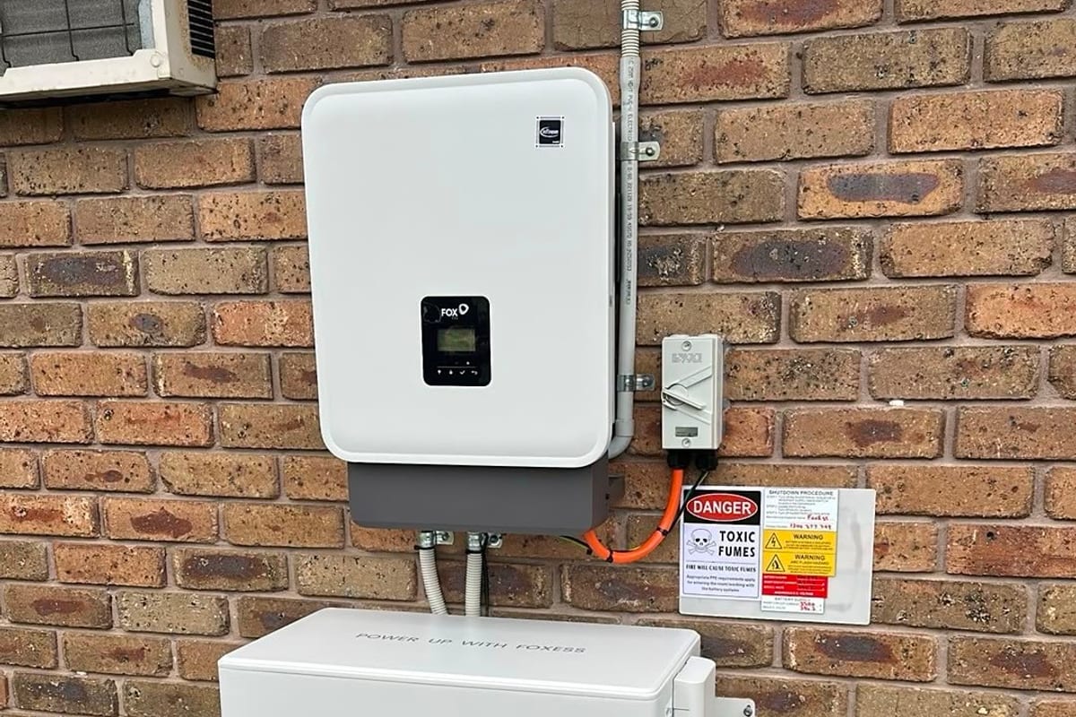 FOX solar inverter and battery system installed by Lion Heart Electrical in Melbourne